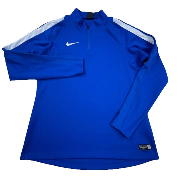 Nike Other - Nike Shirt Men Medium Blue White Tee‎ Pull Over Quarter Zip Performance Sweater